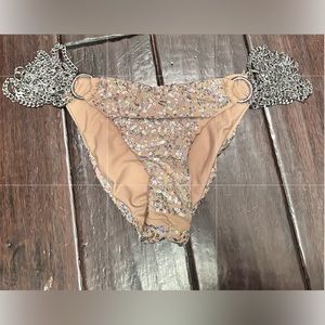 Vintage Beach Bunny “Ball and Chain”Skimpy bottom - Nude (XS) -Price is firm.